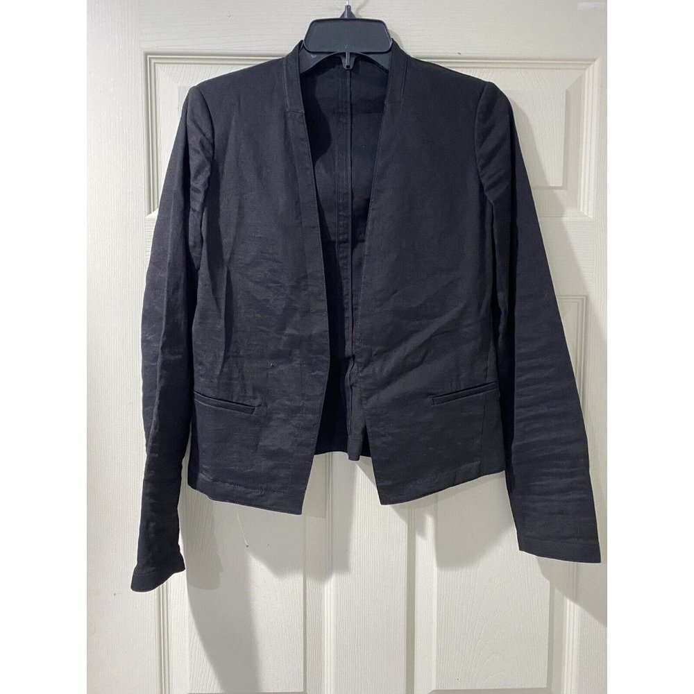 Theory Womens Unlined Open Front Linen Blazer Jac… - image 1